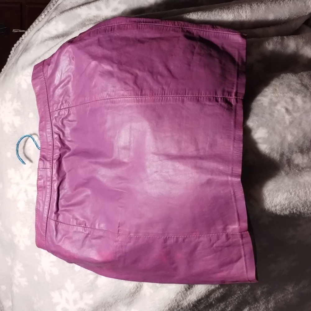 Leather skirt mini purple size 10 asking $160